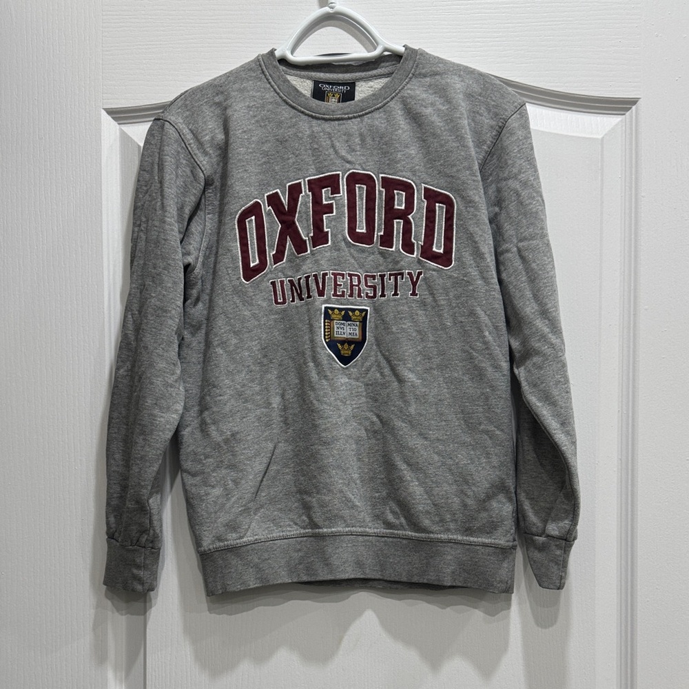 Oxford University Charcoal Crew Neck Sweater